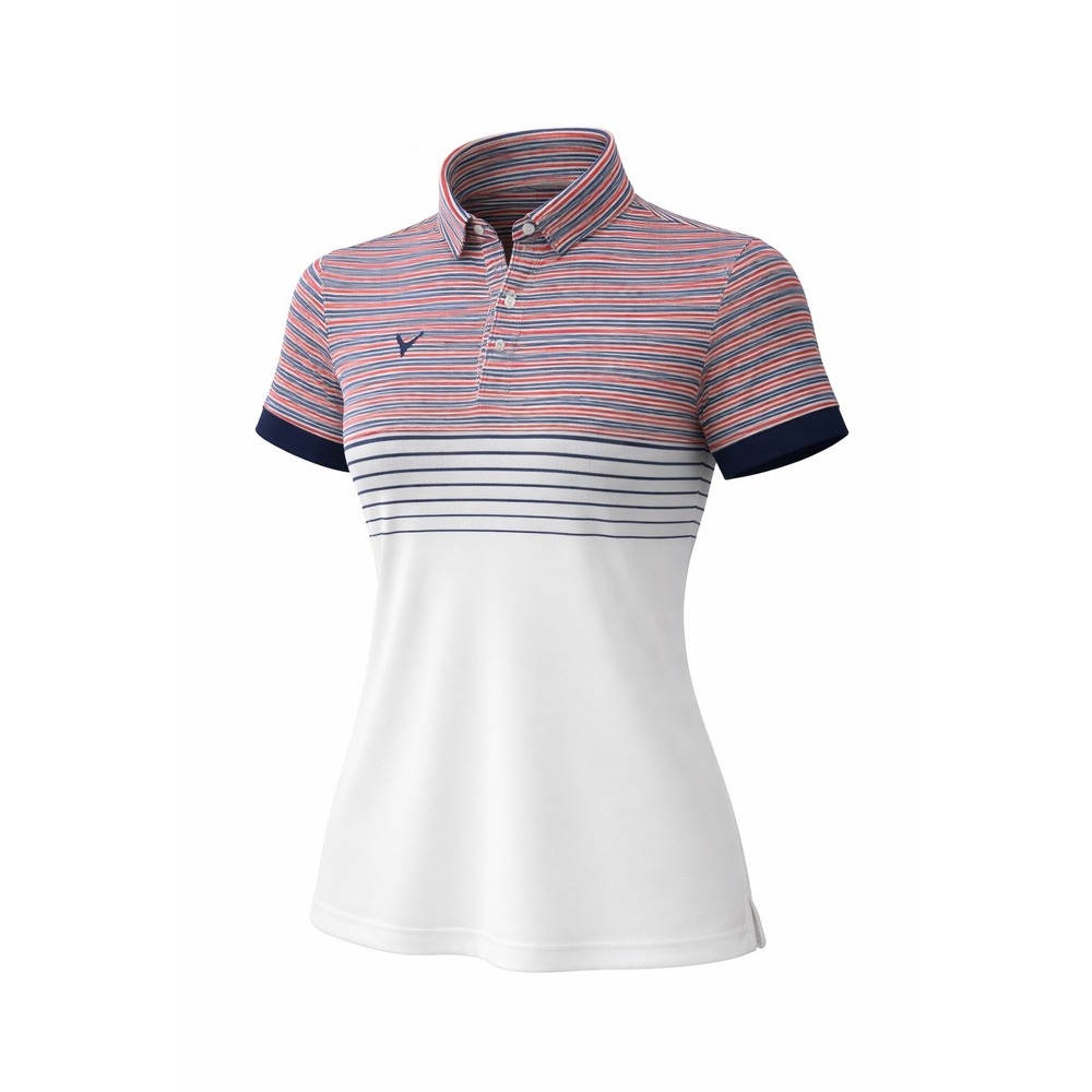 Puma Golf Womens Medium Striped Polo Shirt Quarter Zip Performance Top